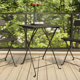 vidaXL Bistro Table Foldable 55x54x71 cm Poly Rattan Black