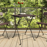 vidaXL Bistro Table Foldable 55x54x71 cm Poly Rattan Black