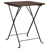 vidaXL Bistro Table Foldable 55x54x71 cm Poly Rattan Black