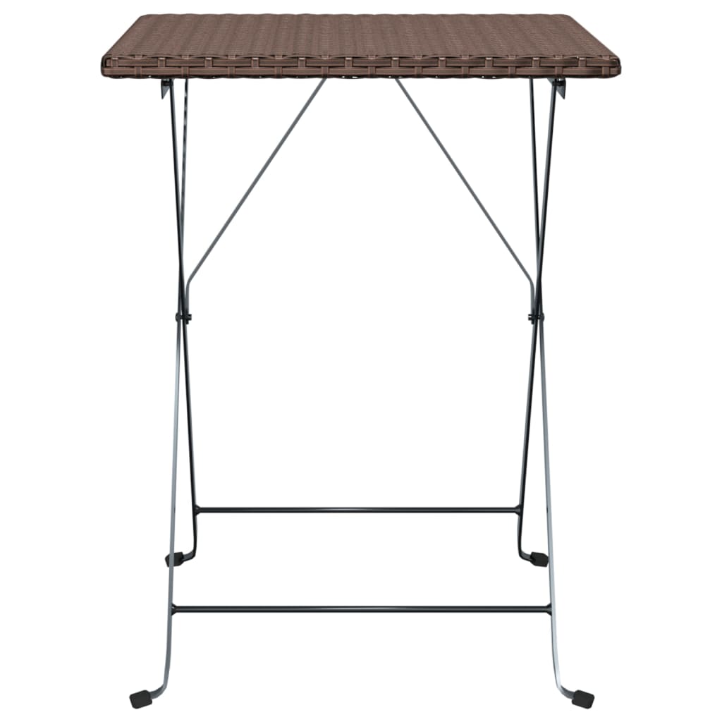 vidaXL Bistro Table Foldable 55x54x71 cm Poly Rattan Black