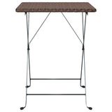 vidaXL Bistro Table Foldable 55x54x71 cm Poly Rattan Black