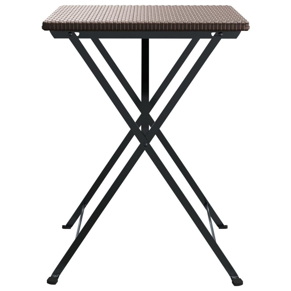 vidaXL Bistro Table Foldable 55x54x71 cm Poly Rattan Black