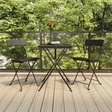 vidaXL Bistro Chairs 4 pcs foldable poly rattan and steel black