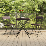 vidaXL Bistro Chairs 4 pcs foldable poly rattan and steel black