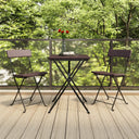 vidaXL Bistroset inklapbaar 3 st poly rattan zwart