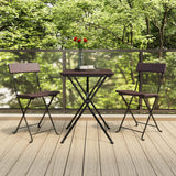 vidaXL Bistroset inklapbaar 3 st poly rattan zwart