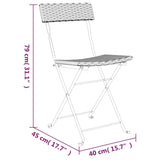 vidaXL Bistroset inklapbaar 3 st poly rattan zwart