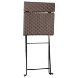 vidaXL Bistroset inklapbaar 3 st poly rattan zwart
