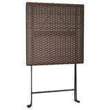 vidaXL Bistroset inklapbaar 3 st poly rattan zwart