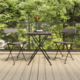 vidaXL Bistroset inklapbaar 3 st poly rattan zwart