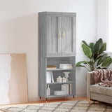 vidaXL Hoge kast 69,5x34x180 cm bewerkt hout betongrijs
