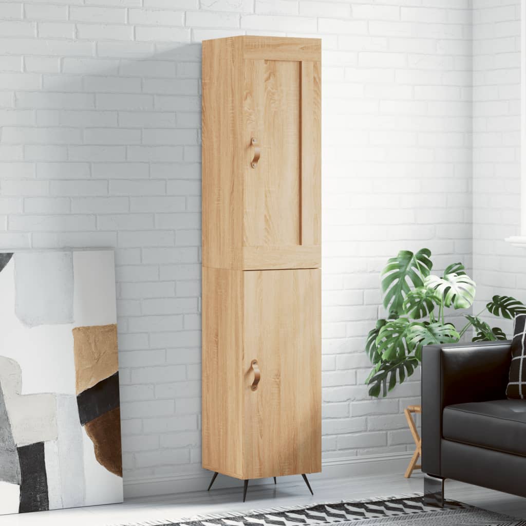 vidaXL Hoge kast 34,5x34x180 cm bewerkt hout wit