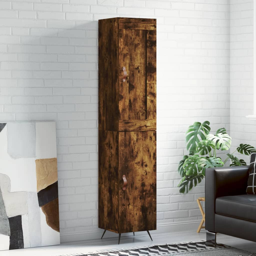 vidaXL Hoge kast 34,5x34x180 cm bewerkt hout wit