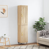 vidaXL Hoge kast 34,5x34x180 cm bewerkt hout betongrijs