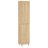 vidaXL Hoge kast 34,5x34x180 cm bewerkt hout betongrijs