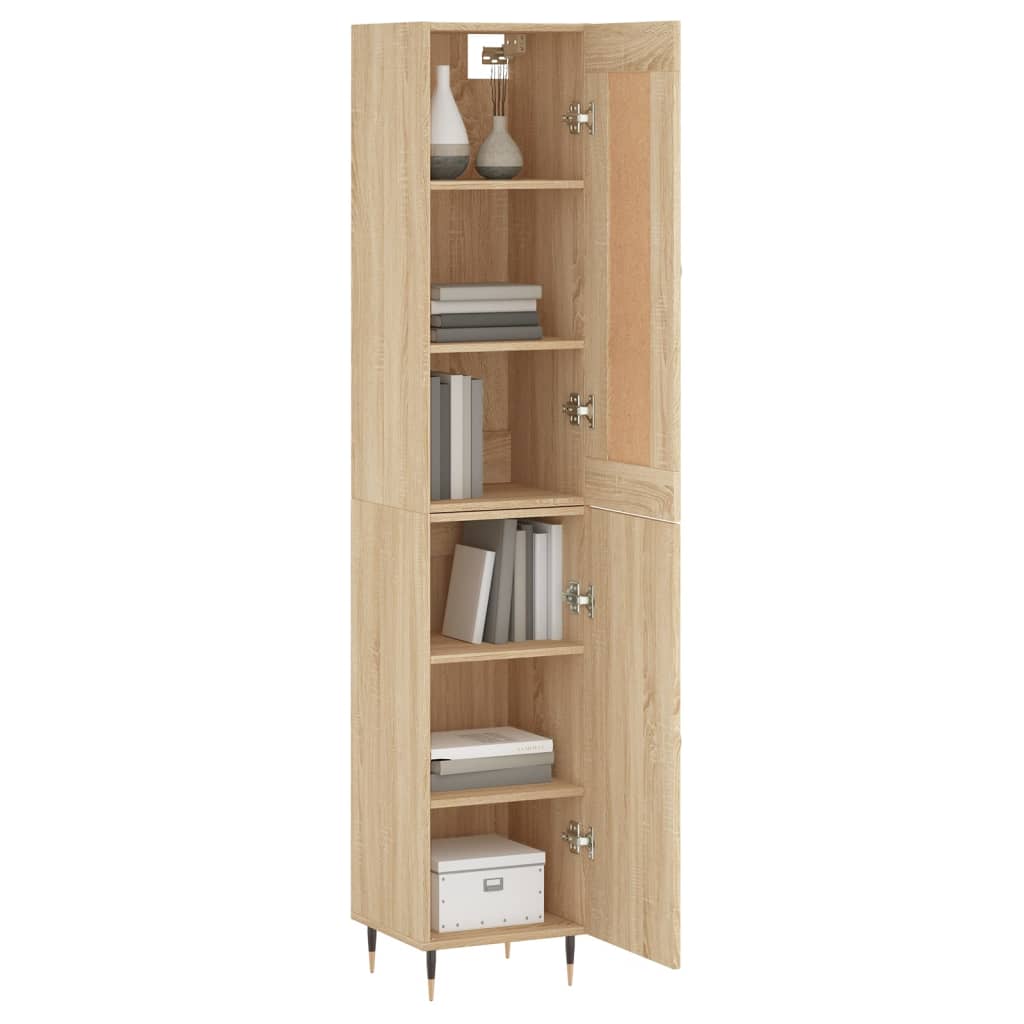 vidaXL Hoge kast 34,5x34x180 cm bewerkt hout betongrijs