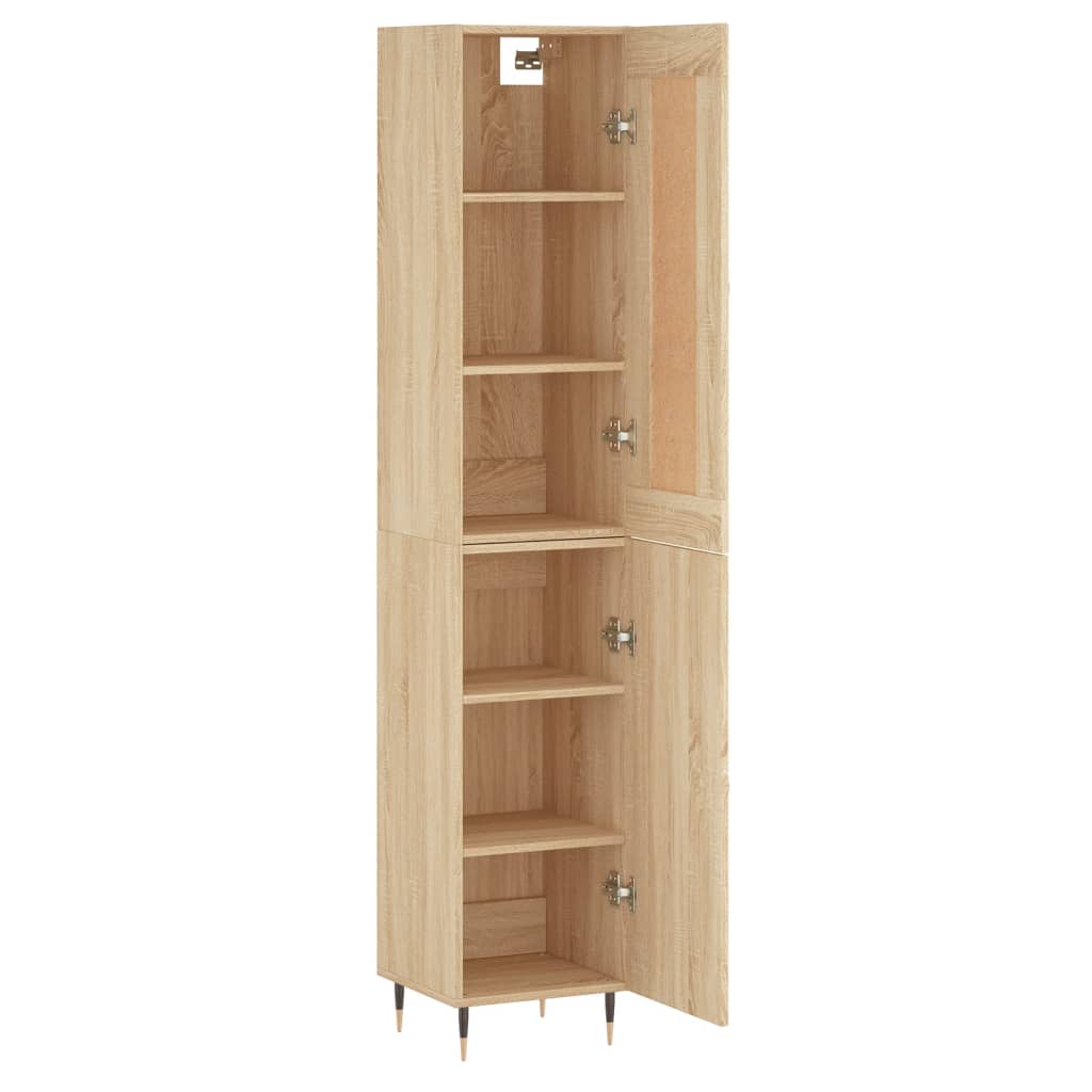 vidaXL Hoge kast 34,5x34x180 cm bewerkt hout betongrijs