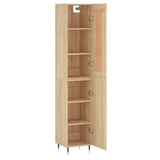 vidaXL Hoge kast 34,5x34x180 cm bewerkt hout betongrijs