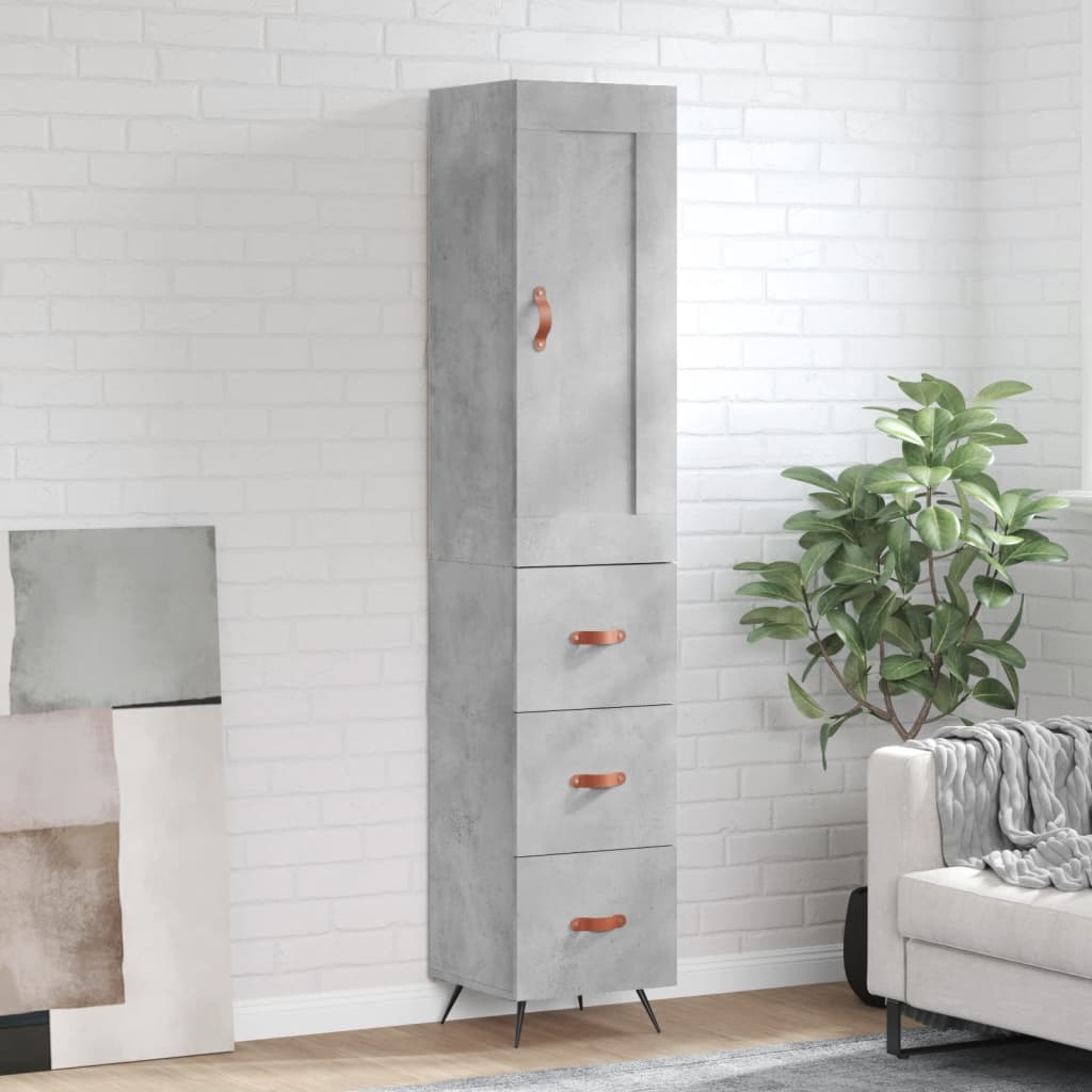vidaXL Hoge kast 34,5x34x180 cm bewerkt hout wit