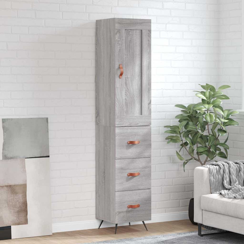 vidaXL Hoge kast 34,5x34x180 cm bewerkt hout wit