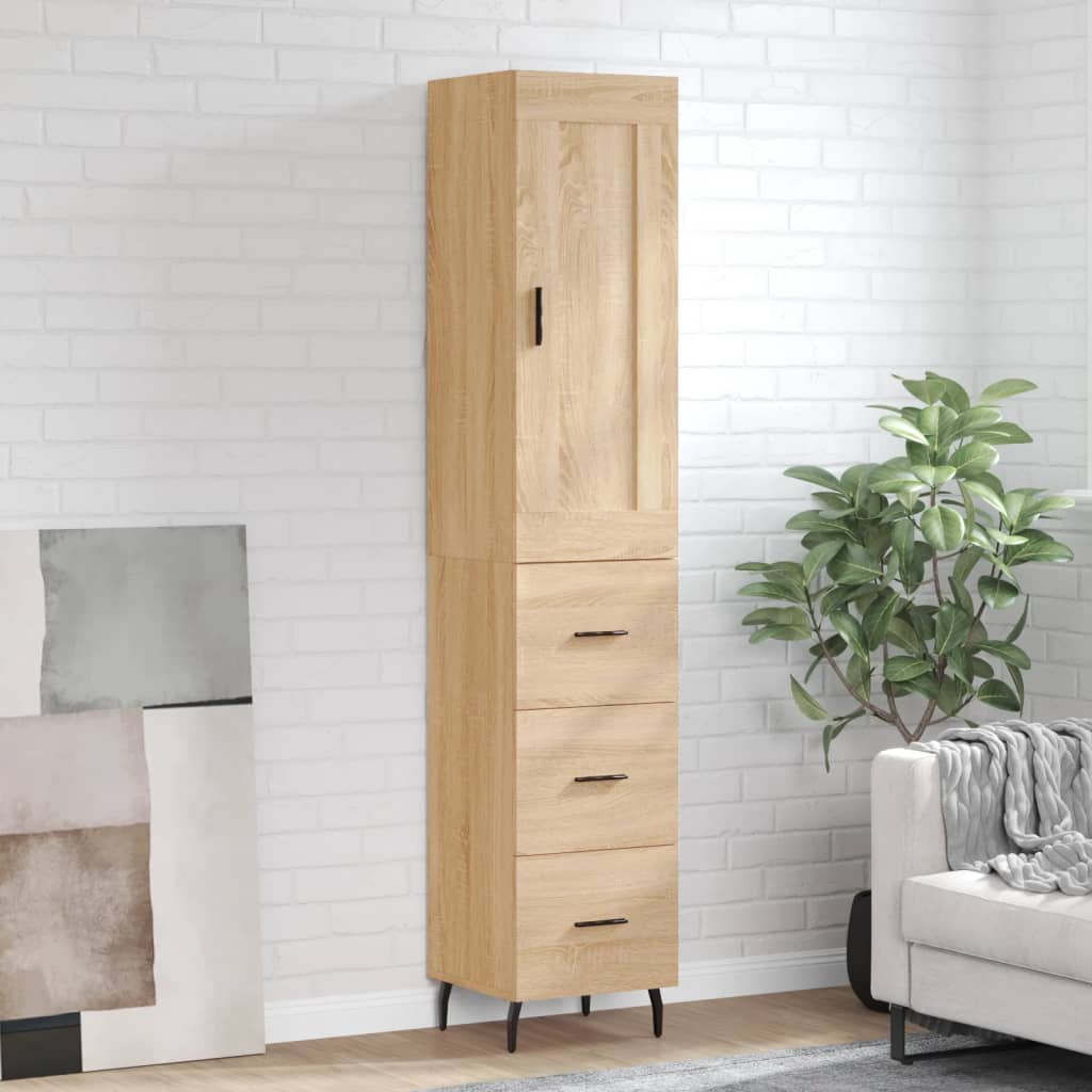 vidaXL Tall cabinet 34.5x34x180 cm engineered wood white
