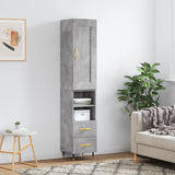 vidaXL Hoge kast 34,5x34x180 cm bewerkt hout betongrijs