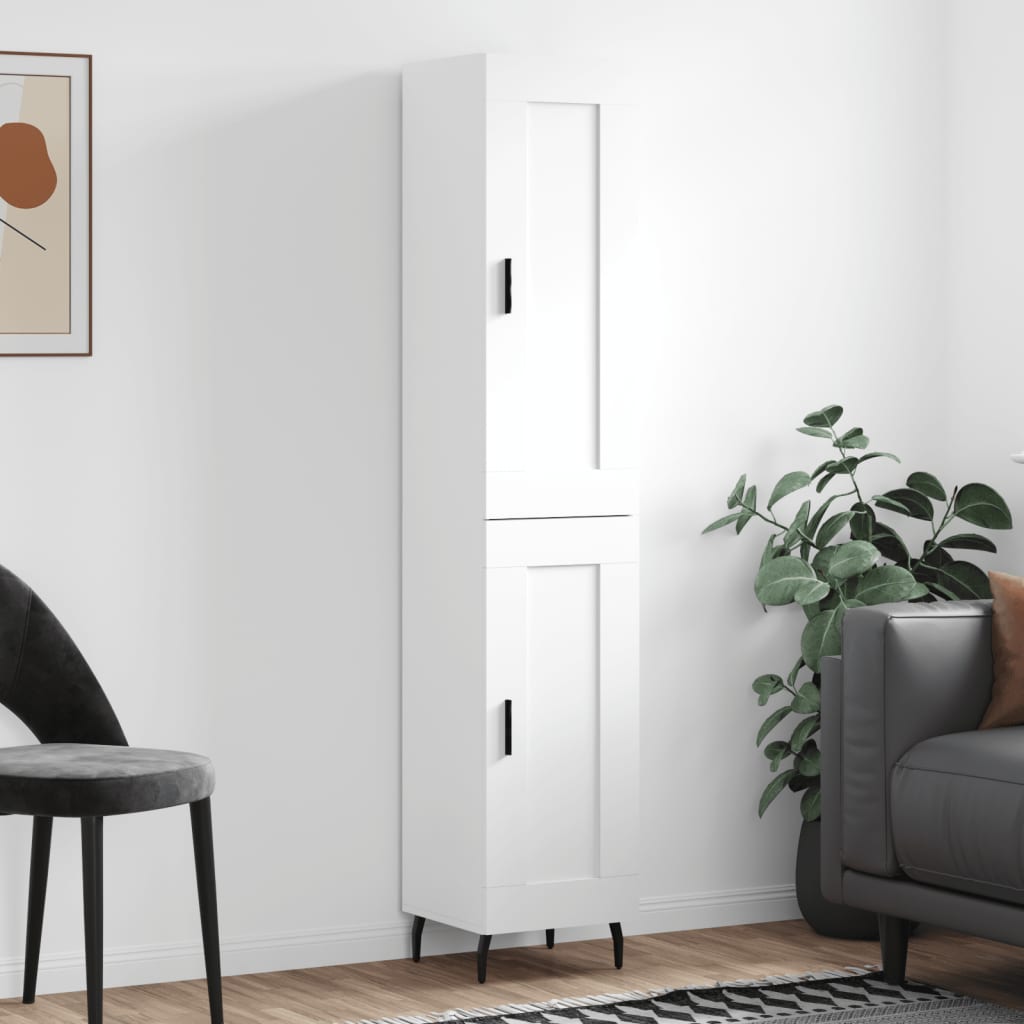 vidaXL Tall cabinet 34.5x34x180 cm engineered wood white