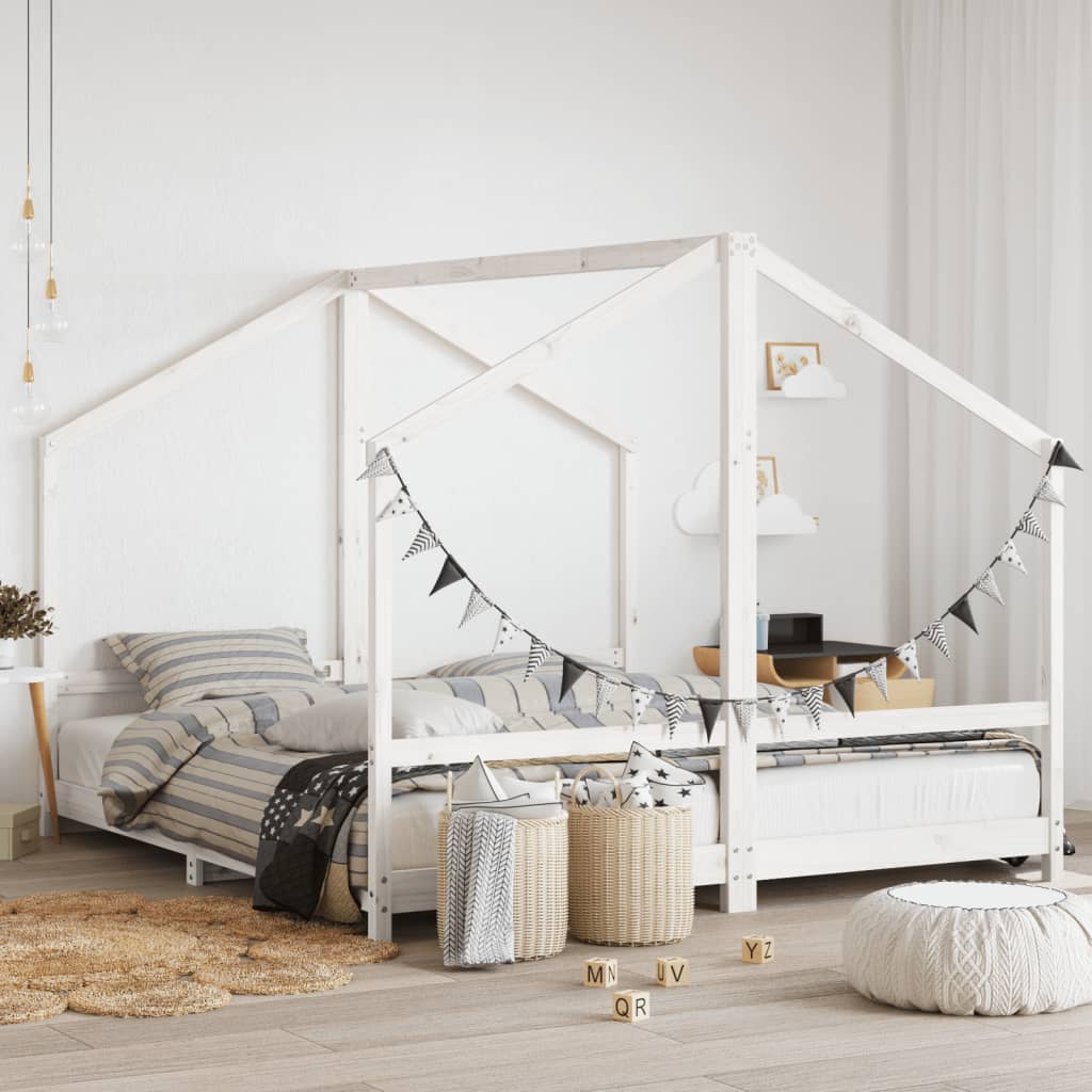 vidaXL Kids Bed Frame 2x(80x200) cm Solid Pine Wood
