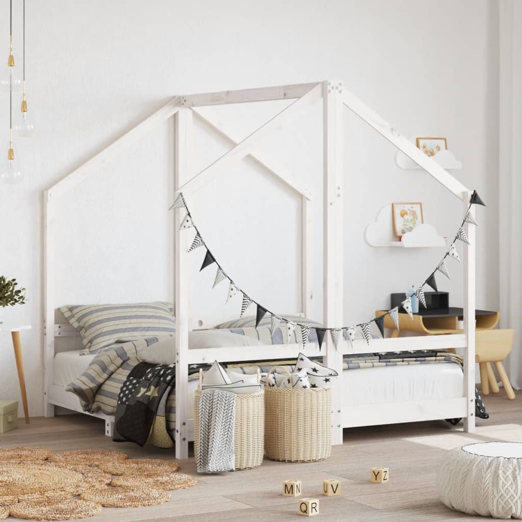 vidaXL Kids Bed Frame 2x(80x200) cm Solid Pine Wood