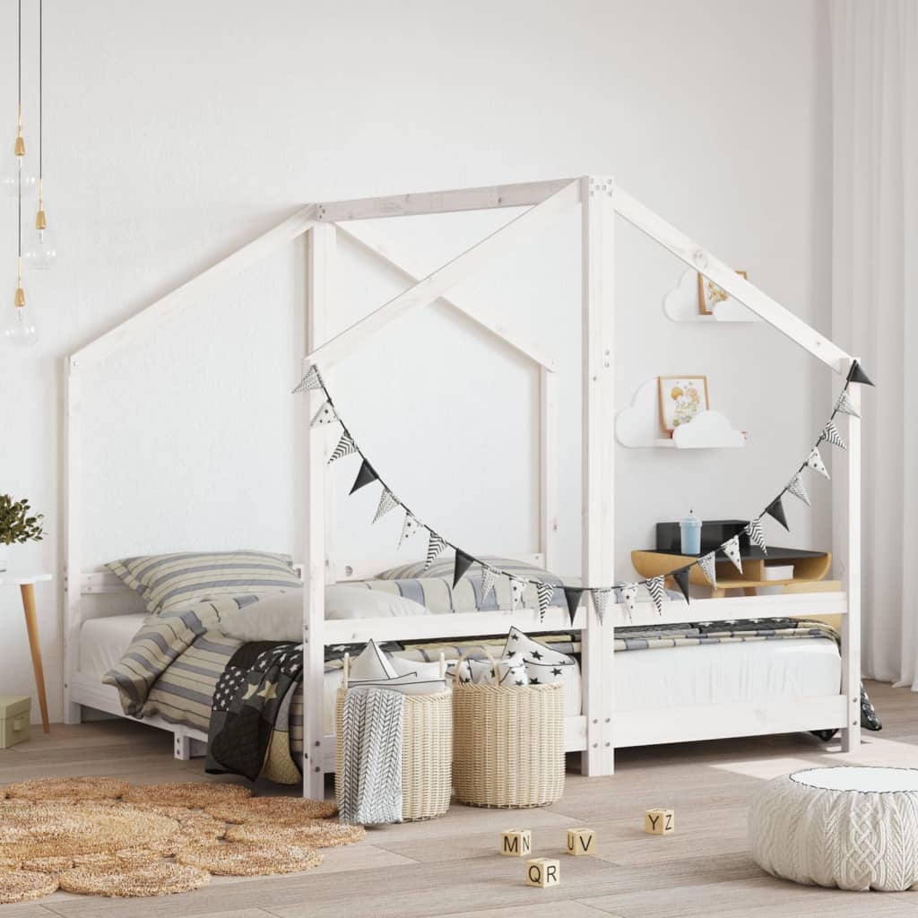 vidaXL Kids Bed Frame 2x(80x200) cm Solid Pine Wood