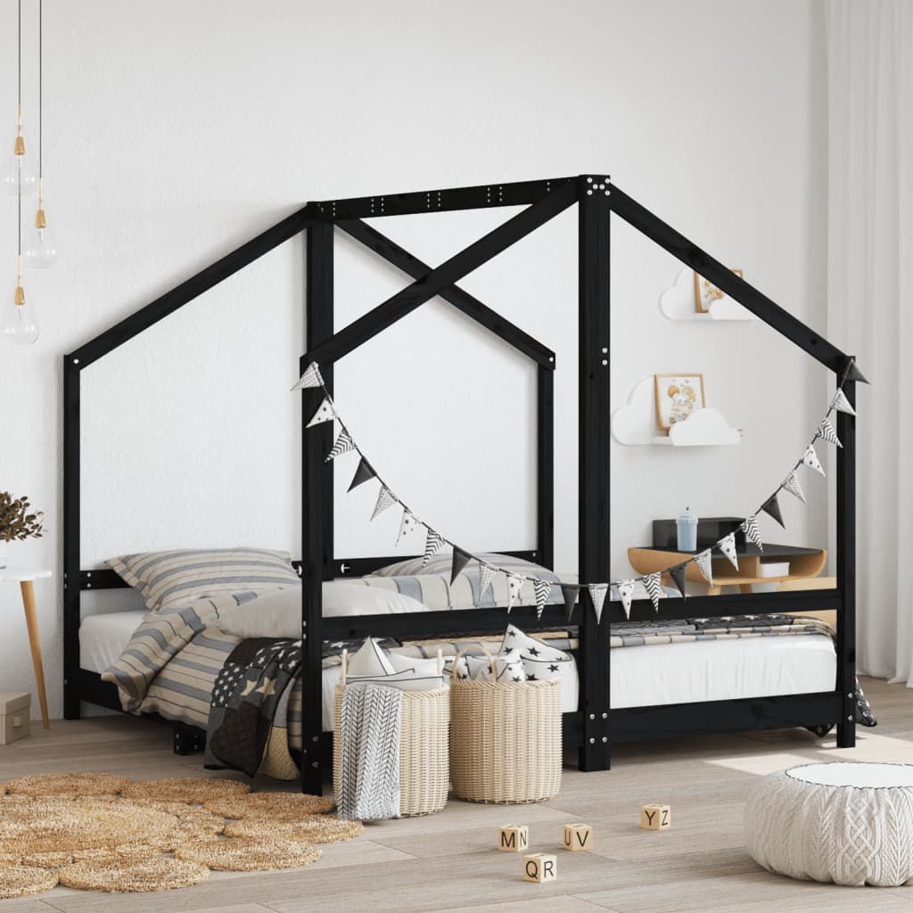 vidaXL Kids Bed Frame 2x(80x200) cm Solid Pine Wood