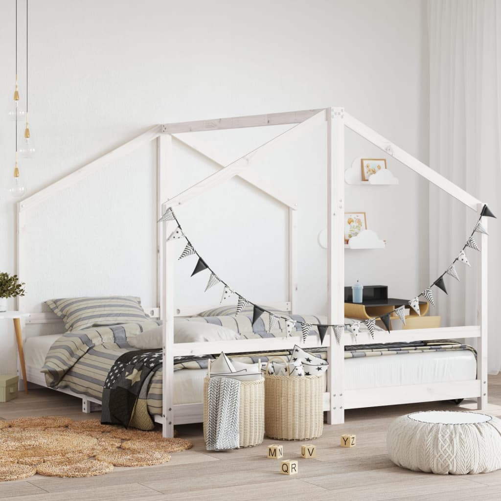 vidaXL Kids Bed Frame 2x(80x200) cm Solid Pine Wood