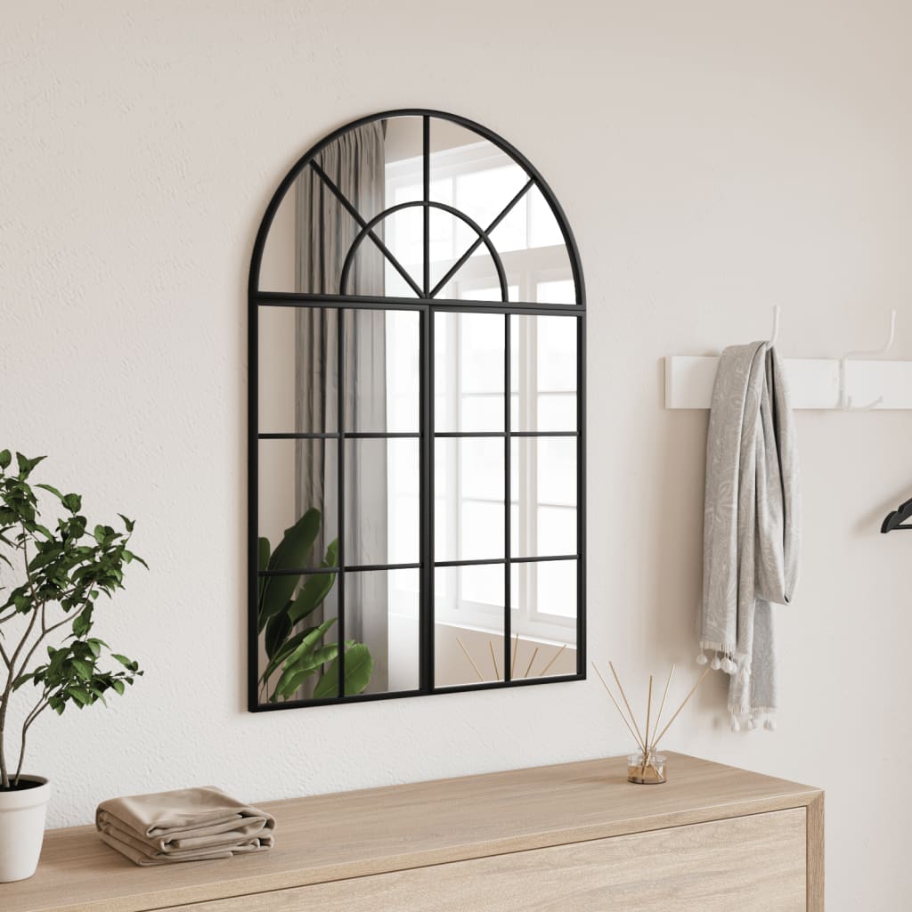 vidaXL Arch Wall Mirror 60x70 cm Iron Black