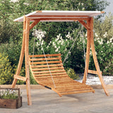 vidaXL Schommelbed met luifel vurenhout met teak afwerking