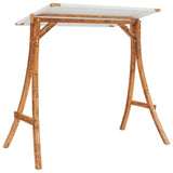 vidaXL Schommelbed met luifel vurenhout met teak afwerking