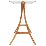vidaXL Schommelbed met luifel vurenhout met teak afwerking