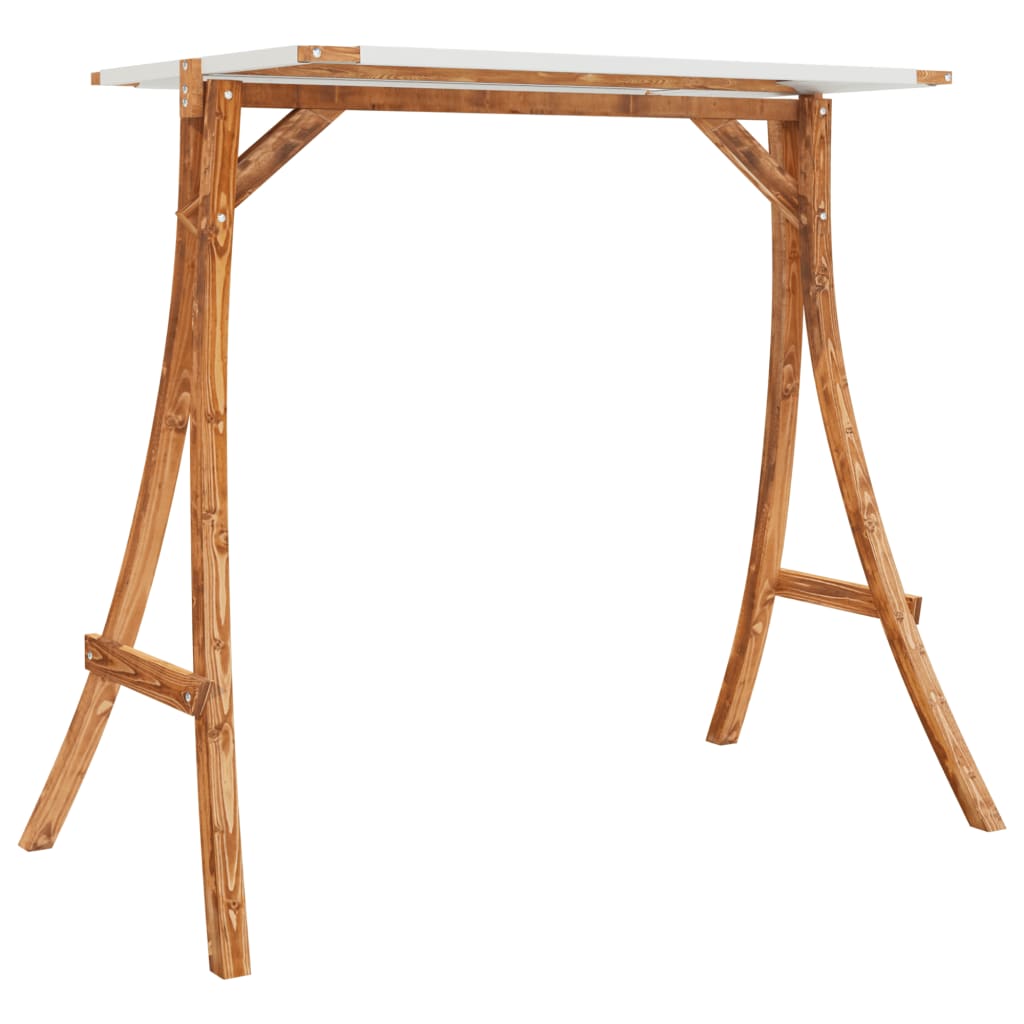 vidaXL Schommelbed met luifel vurenhout met teak afwerking
