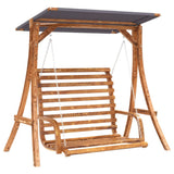 vidaXL Schommelbank met luifel vurenhout met teak afwerking