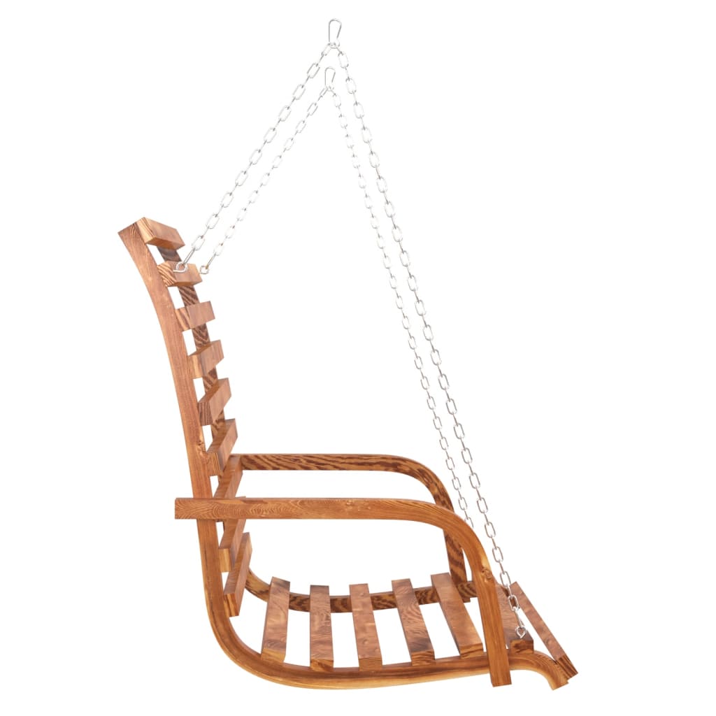 vidaXL Schommelbank met luifel vurenhout met teak afwerking