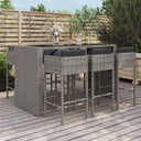 vidaXL 7-Piece Garden Bar Set with Cushions Poly Rattan Brown