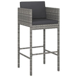 vidaXL 7-Piece Garden Bar Set with Cushions Poly Rattan Brown