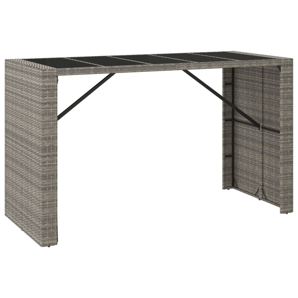vidaXL 7-Piece Garden Bar Set with Cushions Poly Rattan Brown