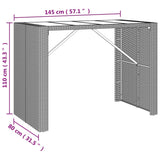 vidaXL 5-delige Tuinbarset met kussens poly rattan bruin