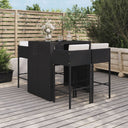 vidaXL 5-delige Tuinbarset met kussens poly rattan bruin