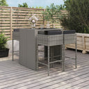 vidaXL 5-delige Tuinbarset met kussens poly rattan bruin
