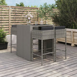 vidaXL 5-delige Tuinbarset met kussens poly rattan bruin