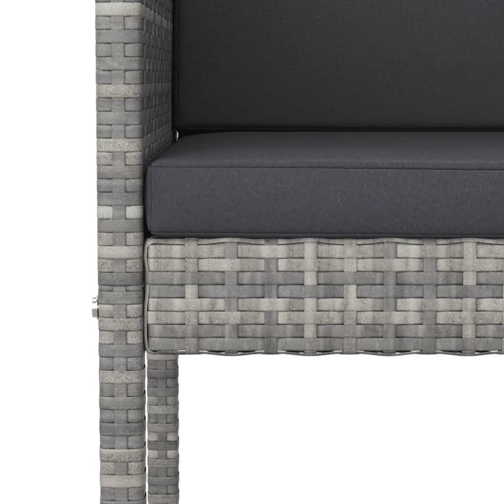 vidaXL 5-delige Tuinbarset met kussens poly rattan bruin