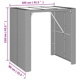 vidaXL 5-delige Tuinbarset met kussens poly rattan bruin