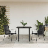 vidaXL 3-Piece Garden Dining Set Textilene and Steel Black