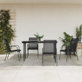 vidaXL 3-Piece Garden Dining Set Textilene and Steel Black